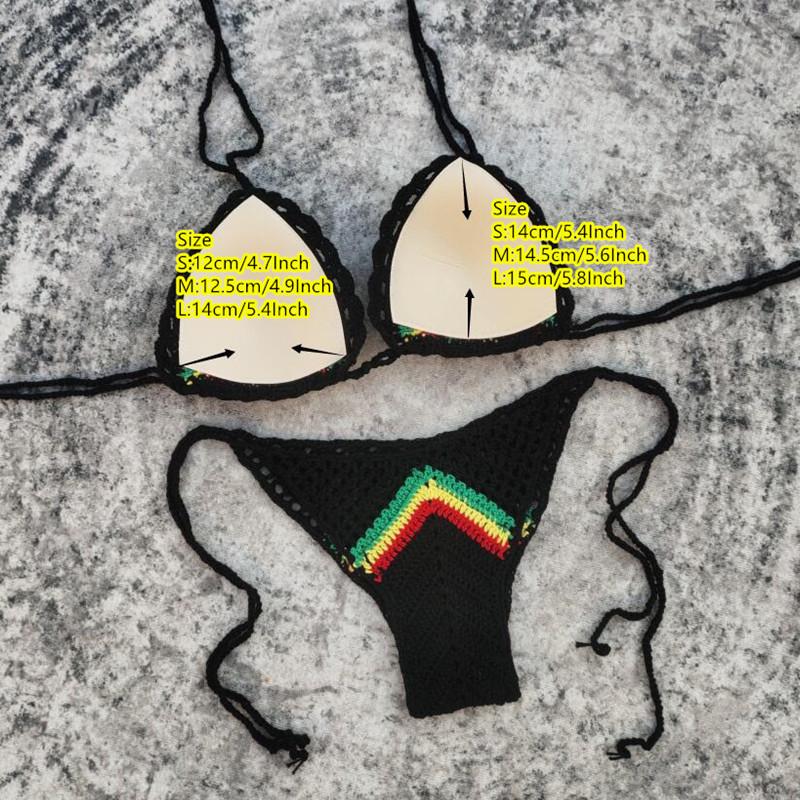 Handgemachtes Häkel-Bikini-Set mit Brustpolstern - Brasilianischer Badeanzug Bademode