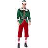 Adult Men Christmas Xmas Green Elf Top Pants Hat Socks Velvet Sets New Year Halloween Role Play Dress Up Cosplay Costume