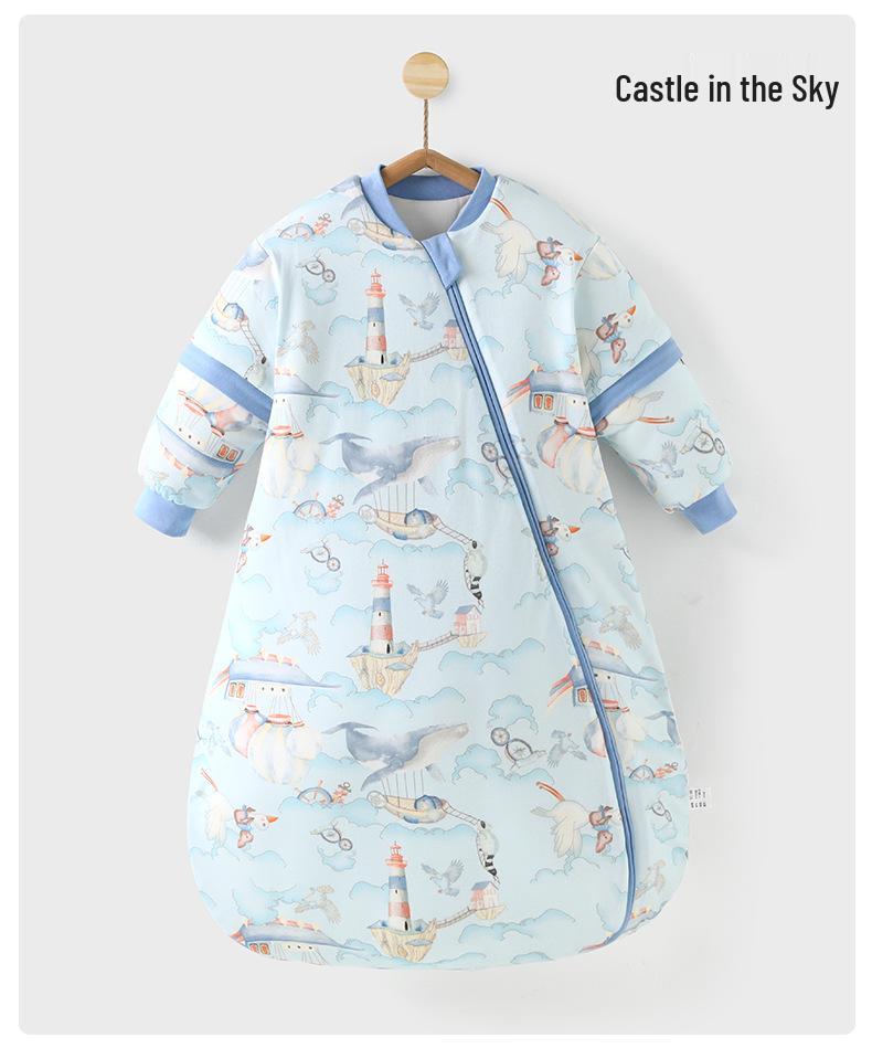 Detachable Washable Toddler Sleeping Bag - Autumn/Winter Down Cotton, Anti-Kick, Anti-Startle, Thickened Quilted Design