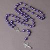 Handgefertigte Perlen Rosenkranzperlen Anhängerkette Vintage Stil Religiöse Anhänger Christlicher Schmuck
