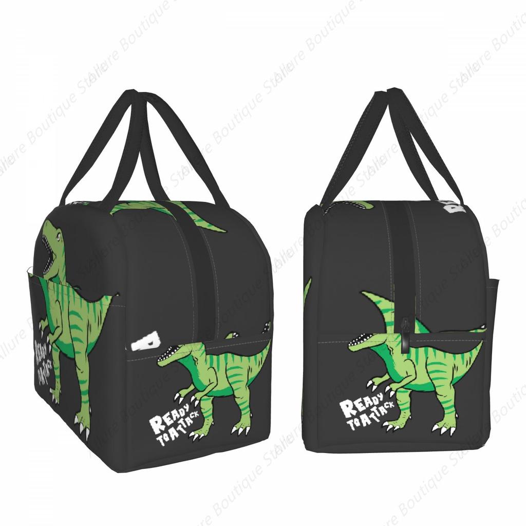 Tynosaurus Rex Lunch Bag Waterproof Insulated Canvas Cooler Bag Thermal Cold Food Picnic Travel Tote for Women Children