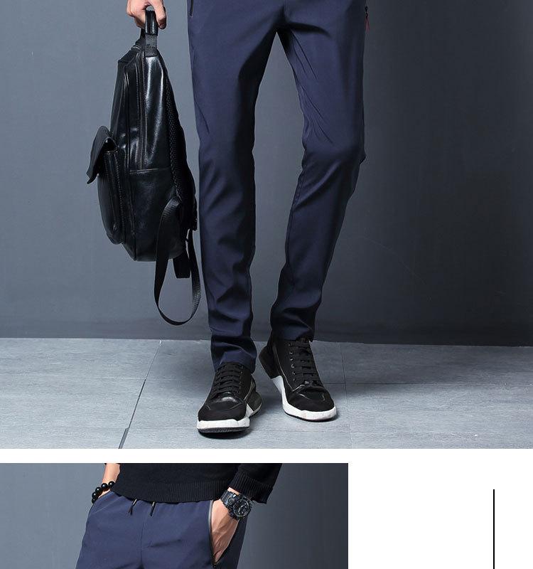 Korean Style Mens Slim Fit Black Joggers - Spring/Autumn Trend