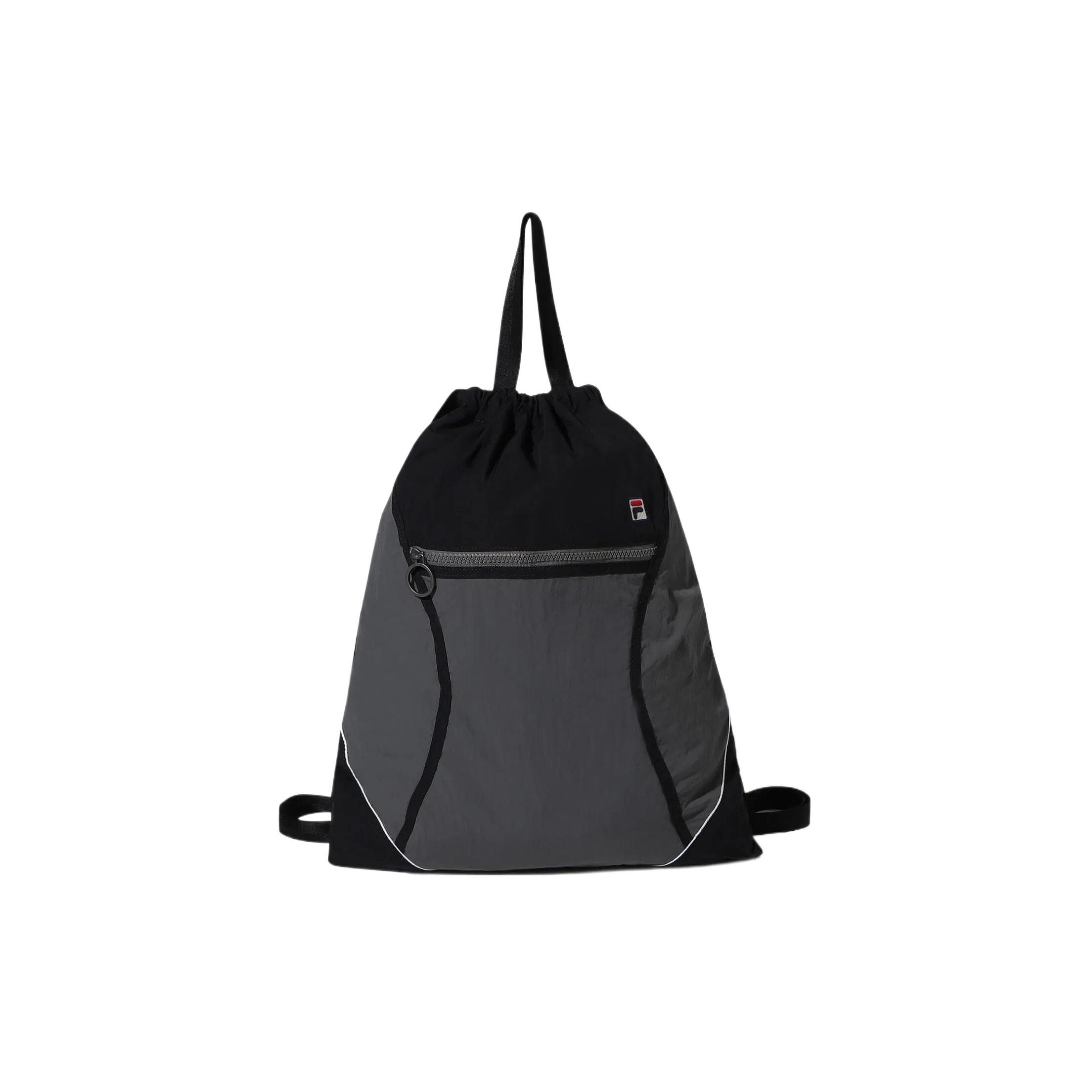 FILA Popular Color Block Trim Detail Design Nylon Backpack Unisex Backpack Black FS3BCF6391XBLK Black