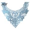White Lace Collar for Sewing Floral Insert, Embroidery V-neck Neckline Applique, Elegant Fashion Enhancement Hollow Petal Design, Polyester Decorative