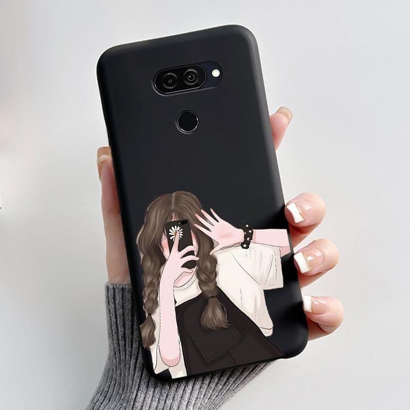 Case For LG Q70 Casing LM-Q730N Luxury Cute Love Rabbit Funny Ultra Slim TPU Black Silicone Soft Cover For LGQ70 Q 70 Phone Case