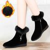 Plüsch Damenstiefel Bequeme Stiefeletten Mode Fell Schneestiefel Reißverschluss Winter Damen Baumwollschuhe Flache Sohle Rutschfeste Stiefel