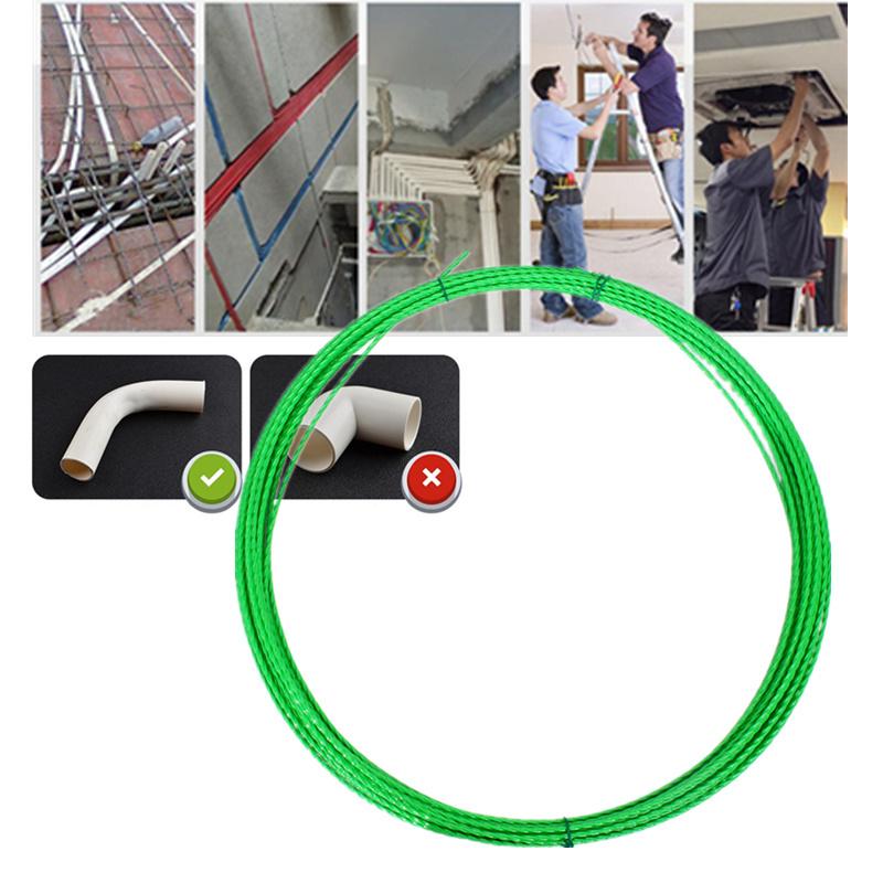 4mm 5m-30m Fiberglass Cable Push Pullers Duct Snake Rodder Fish Tape Wire Pom Fish Draw Tape Electrical Cable Puller Aid Tool