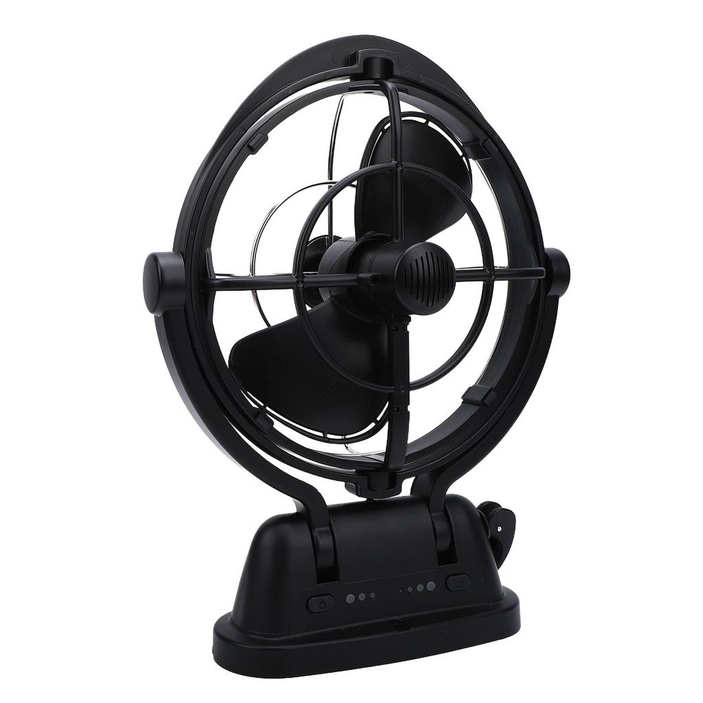 Auto Sensing DC 3 Speed Cabin Fan Quiet Omnidirectional Low Power Draw Fan for Boats and RVs Black
