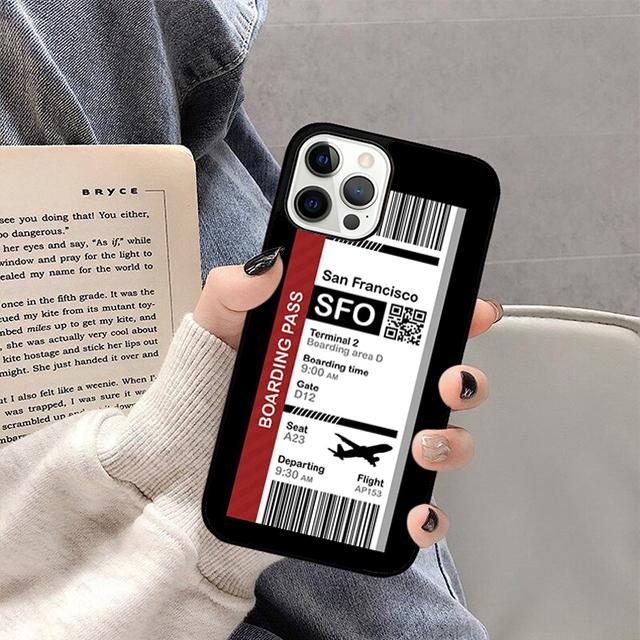 

Посадочный талон Билет на рейс Чехол для телефона iPhone 17 Air 16 15 14 13 12 11 Pro Max Plus Max Cover coque iPhone 11pro max