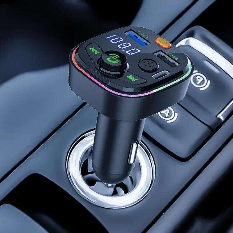 Auto Bluetooth 5.0 FM vysílač Handsfree Q6 Autorádio Nabíječka Adaptér Přehrávač Rychlý USB Modulátor MP3 Rádio Zapalovač
