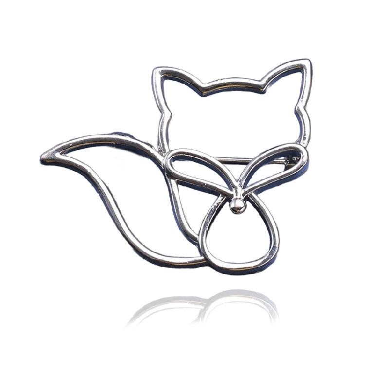 Stylish Hollow Foxes Brooch Pin Casual Brooches Alloy Texture Suitable for Women Casual and Formal Wear Various Occcasion