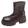 British style small man black thick-soled western cowboy boots women's 2025 new autumn retro thick heel Martin boots