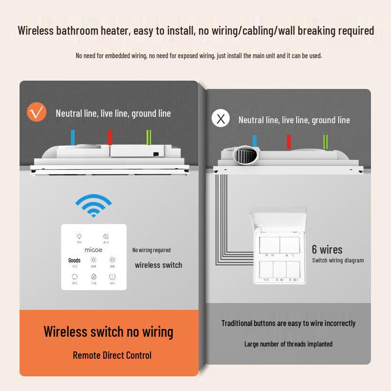 MICOE Graphene Ceiling Mount Bathroom Heater
