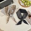 Triangular Small Scarf Scarf Women's New Literary Plaid High-end Neck Protection Headscarf Waist Silk Scarf Tie Headband