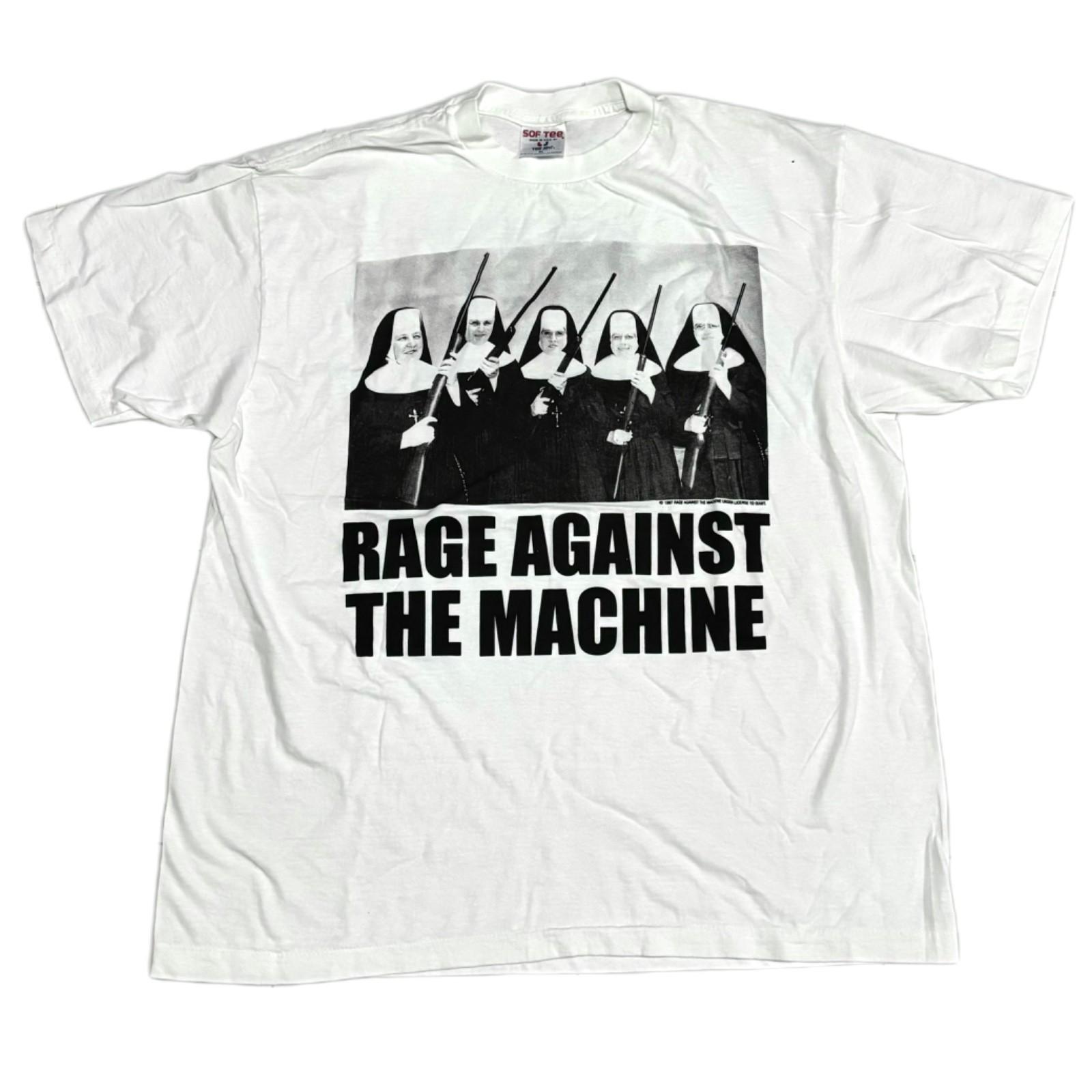 Vintage Rage Against The Machine Nuns With Guns 90s XL Metal Rock Shirt REPRINT Unisex T-Shirt XL