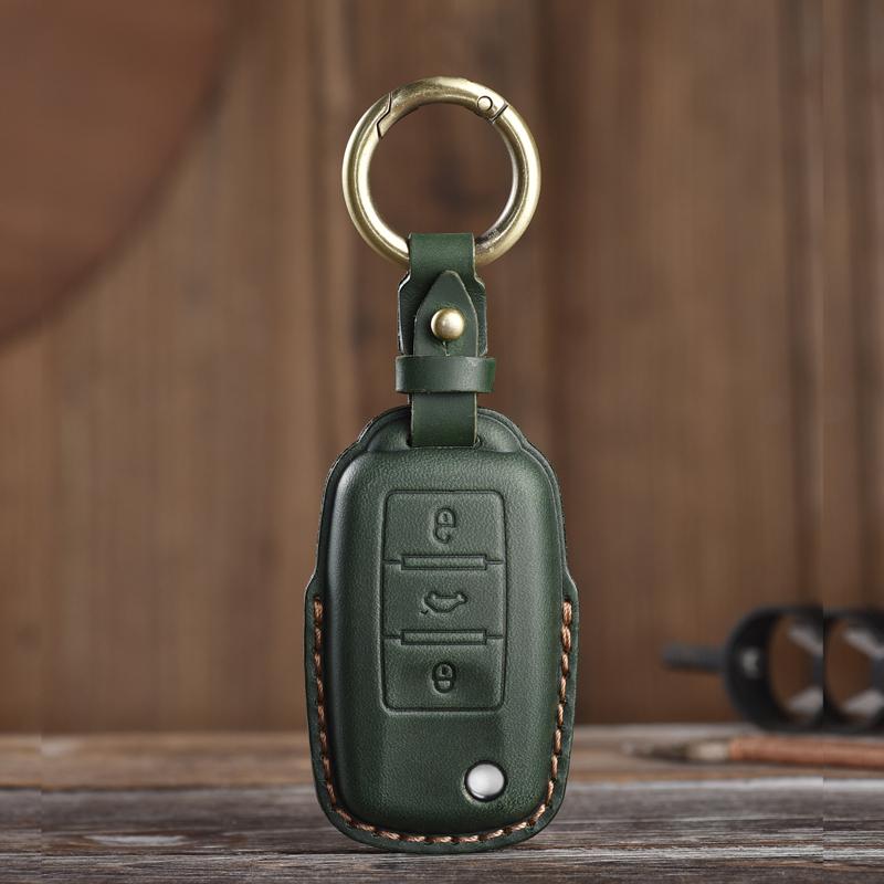 Suitable for VW Volkswagen Golf 7 MK7 Tiguan MK2 T-roc T-cross Skoda Octavia Leather KeysCase Protector