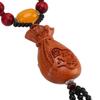 Car Pendant Engraving Peach Wood Safe Travel Chinese Pattern Lucky Bag Feng Shui Decoration for Rearview Mirror