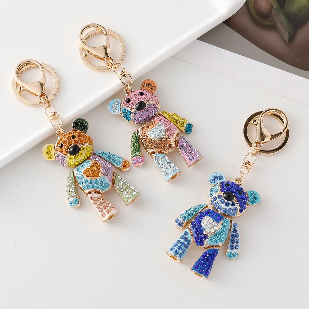 Colorful Bear Series Dazzling Colors Love Bow Bears Pendant Accompanying Gift Wedding Souvenir Bag Charm