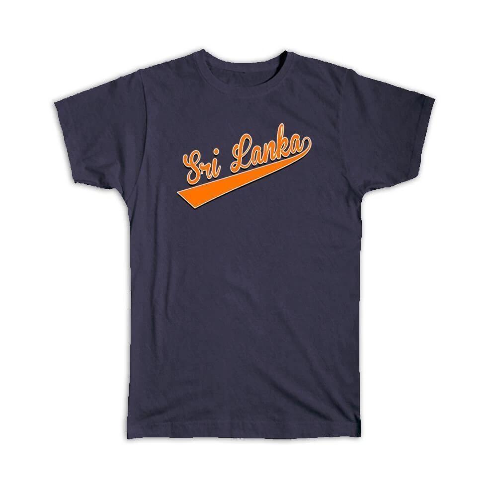 Gift T-Shirt : Sri Lanka Flag College Script Calligraphy Country Lankan M