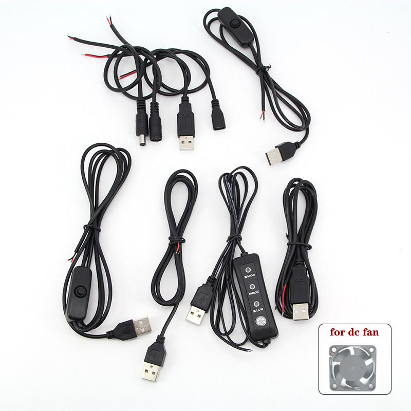 

5v 12V USB 2.0 dc mirco male female cable Перемикач регульований блок живлення зарядний роз єм ремонтний шнур для DC USB Вентилятор охолодження Type 8