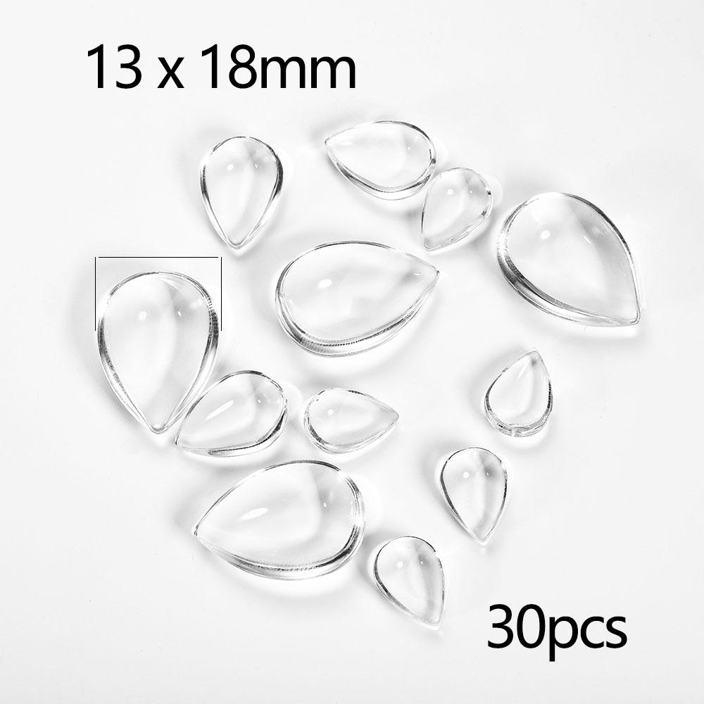 5-50Pcs/lot Transparent Round Oval Square Heart Glass Cabochon Cabochon Cameo Tray Settings For DIY Jewelry Making Supplies