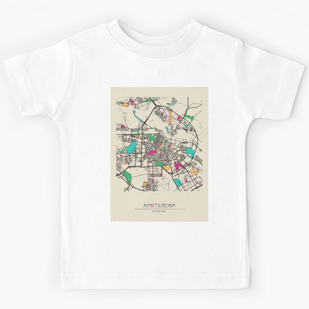 Amsterdam, the Netherlands Street Map Kids T-Shirt 150