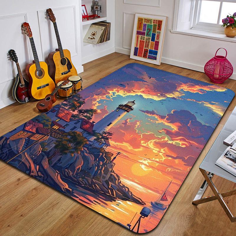 C-Mraky Tištěný Koberec Módní Podložka na Jógu Protiskluzový Koberec Dekorace Ložnice Venkovní Koberec Ložnice Narozeninový Dárek