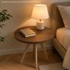 2-Piece Set Round Table Tops, Walnut Wood Look, diameter 70 cm Dining Table Top + diameter 50 cm Side Table Top, Table Top Only