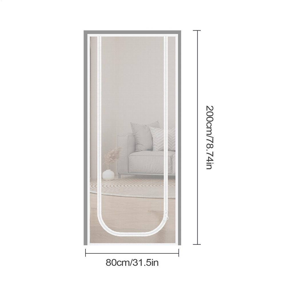 Mesh Screen Door For Indoor Cat Resistant Mesh Door With Zipper Scratch Resistant Screen Gate Keep Pets In Homes Patio Bedroom