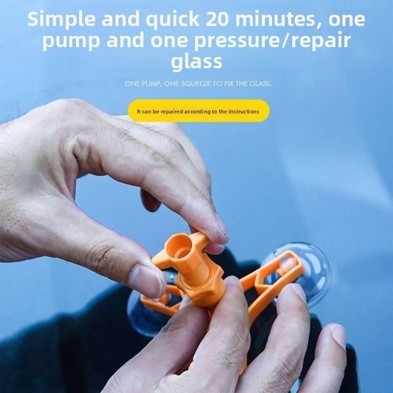 Car Glass Repair Kit With Uv Curing Light For Crack Fixing And Diy Restoration