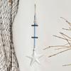 Wooden Starfish Nautical Wall Art Coastal Theme Hanging Wall Decor with Beads And Jute Rope Rustic Beach Room Decor for Living Room Bedroom