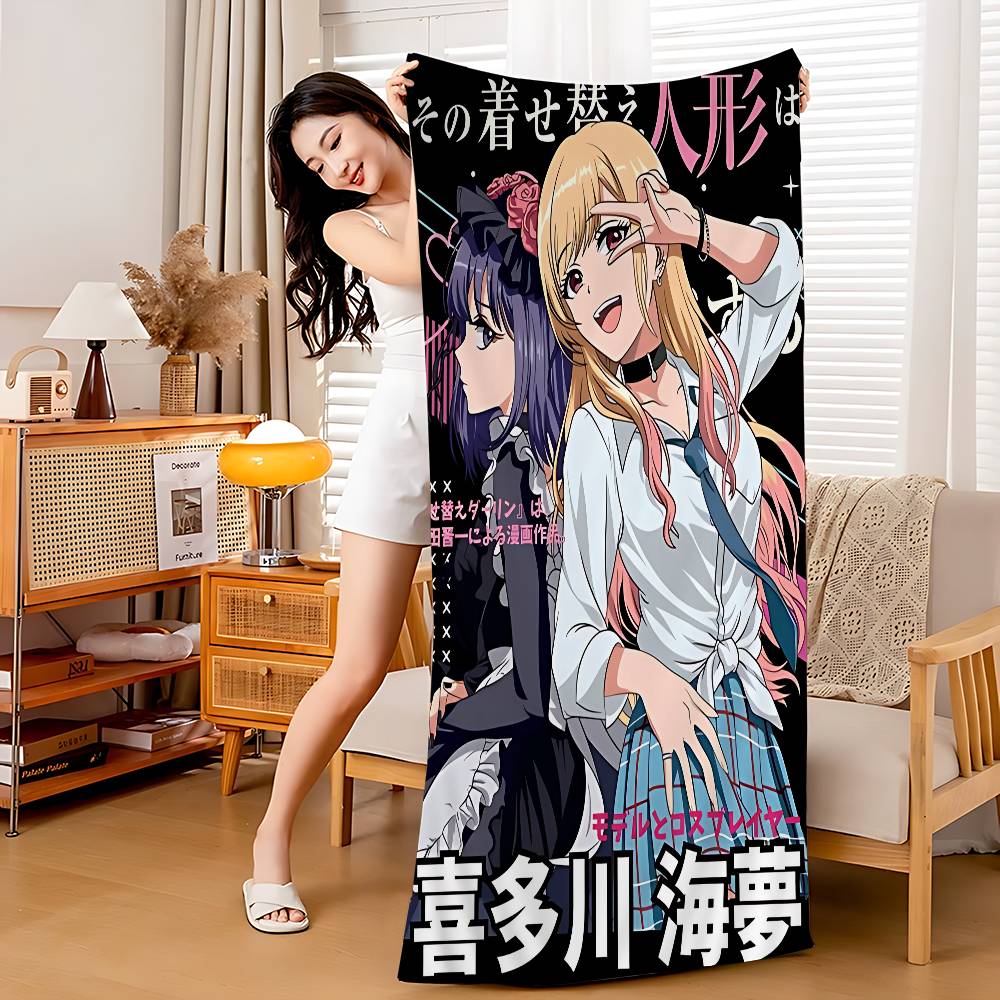 Anime My Dress Up Darling Microfiber Blanket Quick Drying Beach Towels Oversized Printing Super Absorbent Pool Towel Blanket