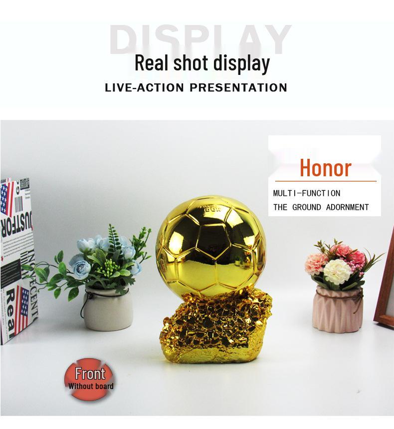 Gold Globe Football Trophy - Engravable Birthday Gift & Team Souvenir