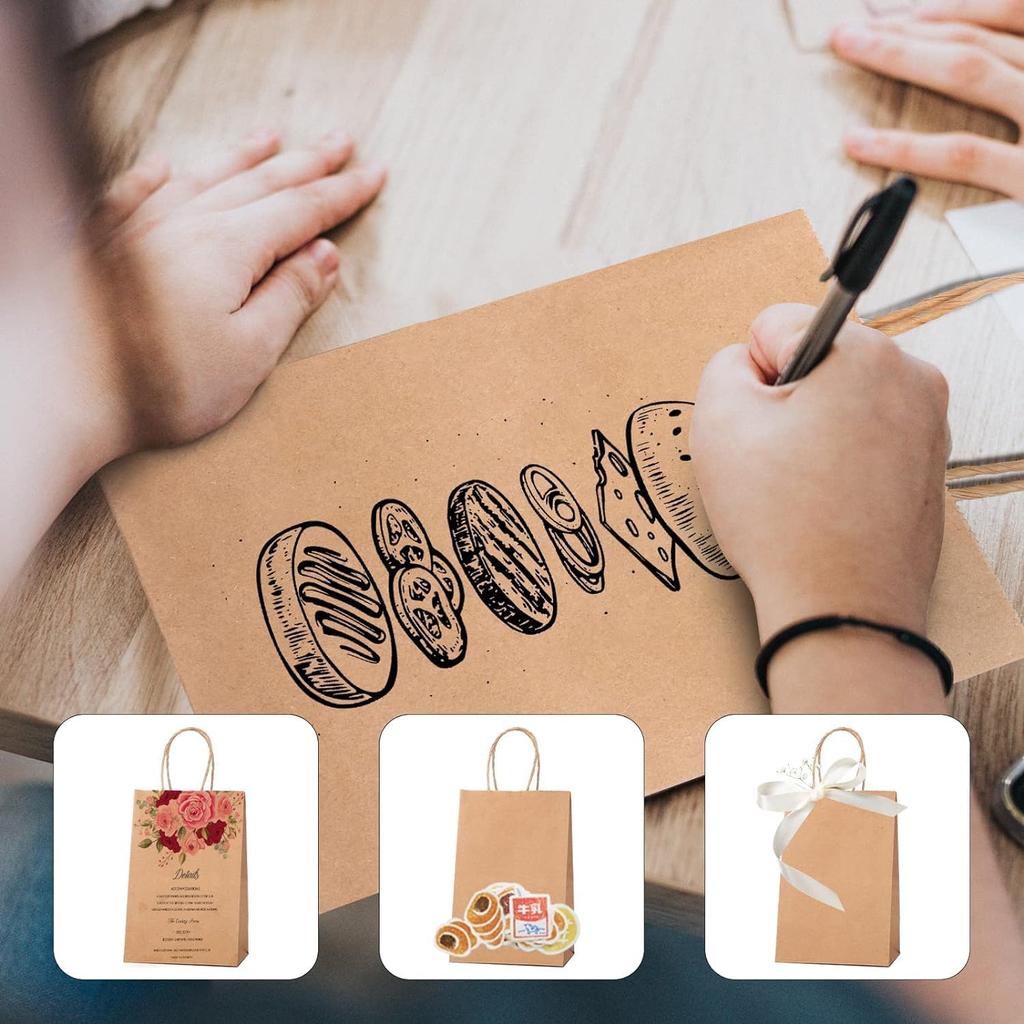 Paper Bags with Handles, Gift Bags Bulk, Retail Bags, Shopping, Milk Tea bags, Eco-friendly Portable Bags