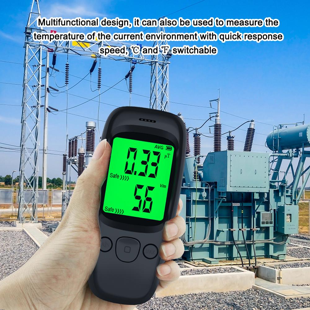 Handheld Portable LCD Display Electromagnetic Radiation Detector Magnetics Field Electric Field
