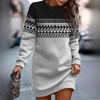 Vestiti Felpa Autunno Primavera da Donna Stampa Girocollo Manica Lunga Casual Largo Vestito Felpe Donna Accappatoio