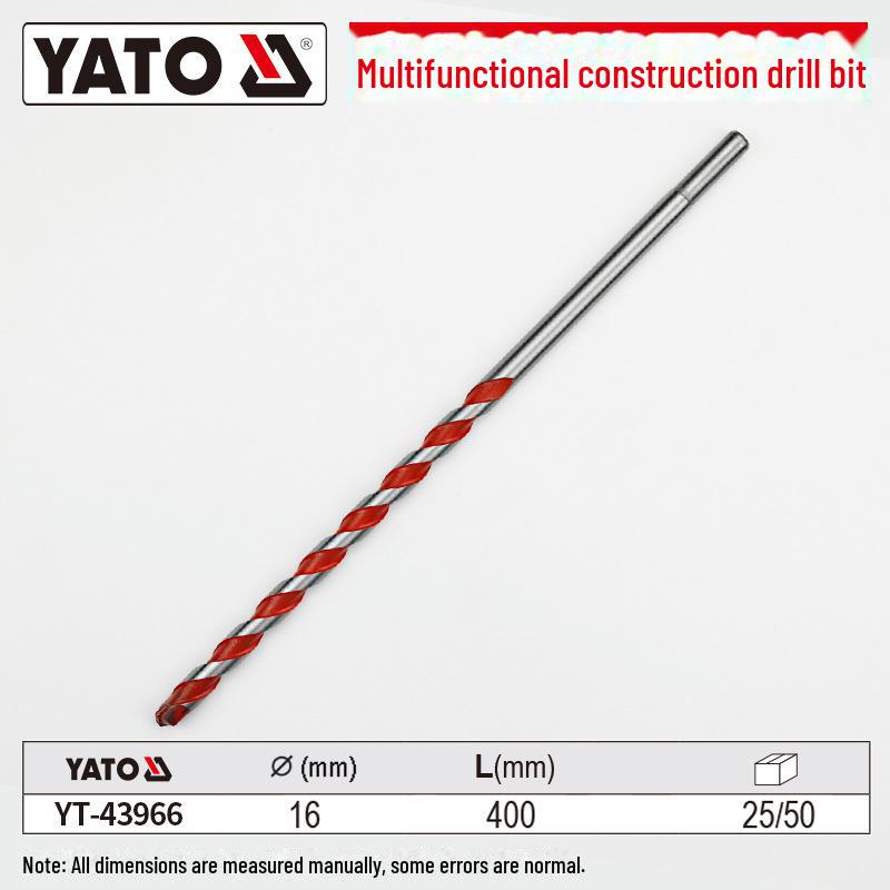 

Многофункциональное ударное сверло YATO: Круглая ручка для бетона, стали, стены, со встроенным фонариком 16x400mm YT-43966