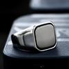 BEIER 2023 New Design High Polished Stainless Steel Ring For Men Black Agate Stone Ring Square Gemstone Men's Fashion Jewelry