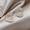 Korea  Fashion Jewelry Luxury Zircon Delicate Round Earrings Micro Inlay High Quality CZ Earrings Ladies Simple Stud Earrings
