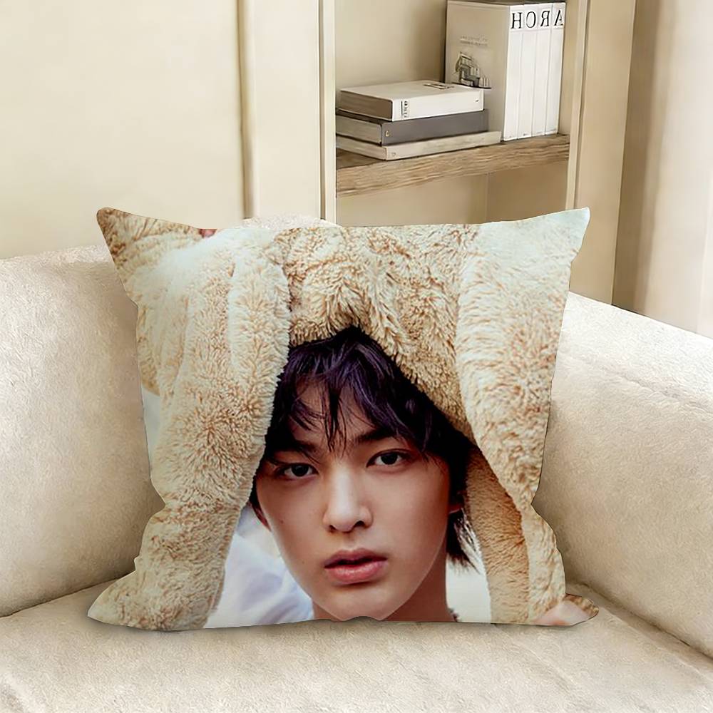 K-Keonhos Visual Maknae Various Sizes Square Pillow Case For Car Home Bedchamber Decor