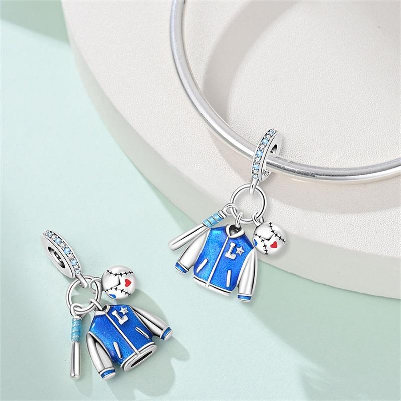 Copper Fruit Ice Cream Flower Travel Robot Beads Pendant Charms Fit Original Bracelet Charm Bead Necklace Diy Female Jewelry