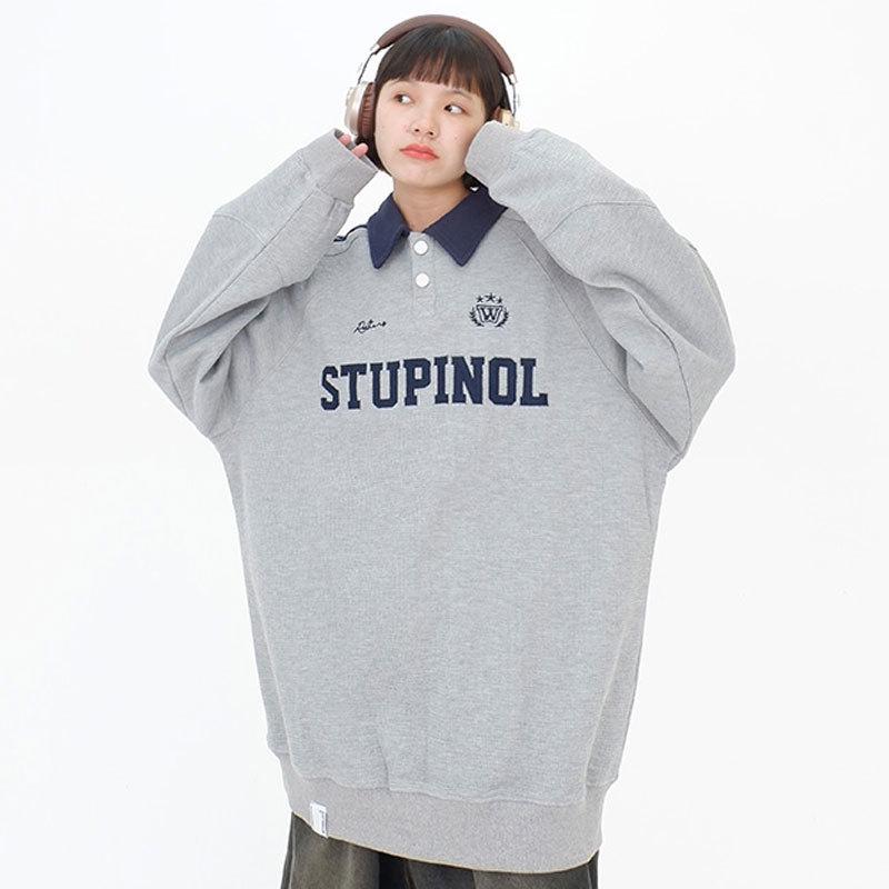 

Women s Loose-Fit Striped Long Sleeve Polo Shirt - Retro American BF Style for Spring & Autumn 2025 2XL (150-180 lbs)
