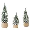 1pcs PE Flocked Mini Christmas Tree Decor Desktop Tabletop Party Decoration for Window Display Green Festive Ornament