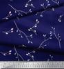 Soimoi Japan Crepe Satin Fabric Leaves & Buds Flower Print Fabric by the metre 42 Inch