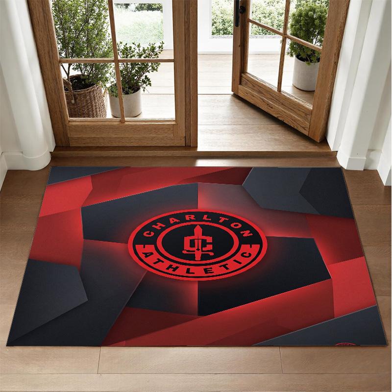 Charlton Athletic FC Design Crystal Velvet Rug Soft Decorative Mat for Bedroom Entrance