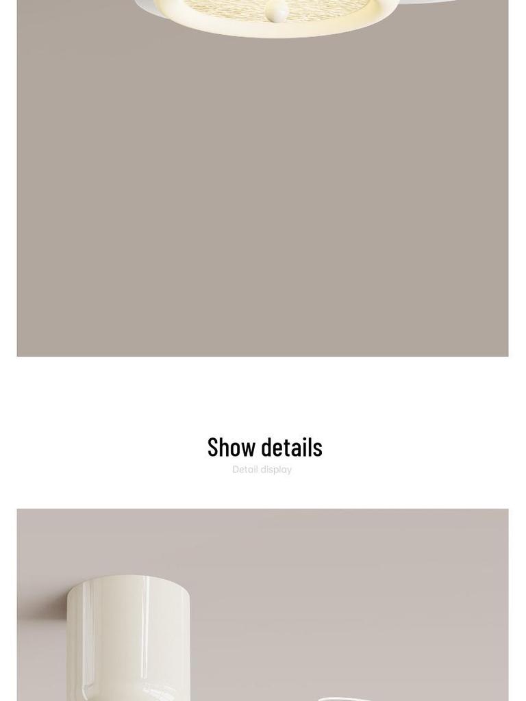 Cream Style Silent Ceiling Fan Light with Eye-Protecting Retro Design for Bedrooms and Children's Rooms