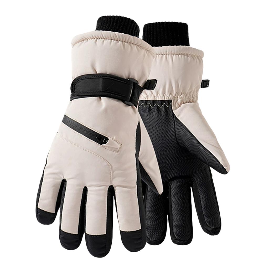 Unisex Thermal Ski Gloves Winter Touch Screen Cycling Gloves Fleece-Lined Windproof Cold-Proof Warm Non-Slip Riding Gloves