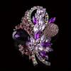 Elegant Vintage-Inspired Rhinestone Brooch Pin - Luxury Floral Design for Women's Suits & Coats, Shiny, Badges, Corsages