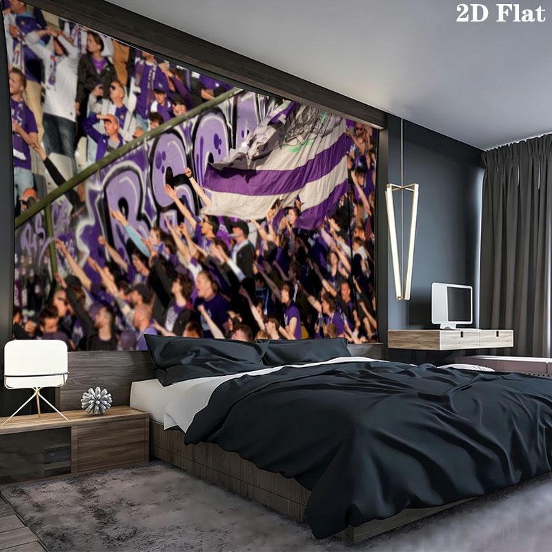 RSC Anderlecht Wall tapestry, aesthetic printed fabric blanket, suitable for bedroom, living room, and home decor.