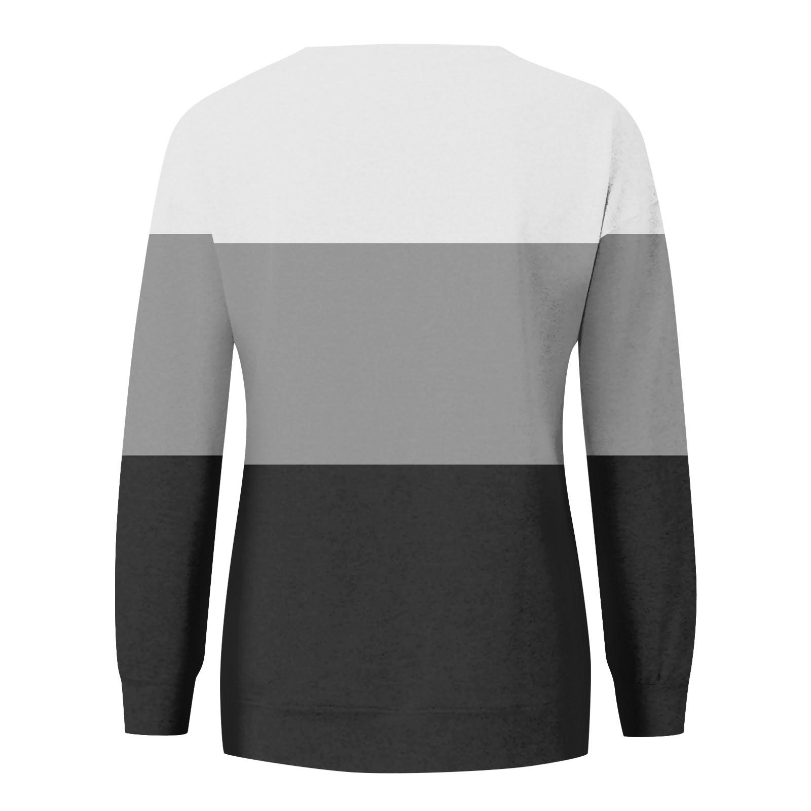 Женская модная повседневная блузка с длинным рукавом и круглым вырезом — фото 5